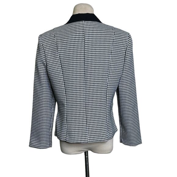 Miss Dorby black white houndstooth button blazer size 10P - Picture 2 of 10